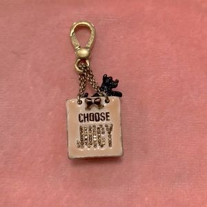 Vintage Juicy Couture Pink Shopping Bag Charm with Scotty Dog
